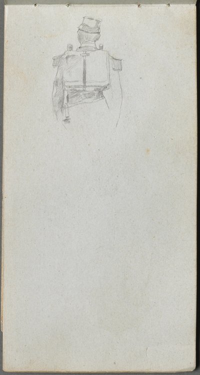 Szkicownik, strona 08: Studium żołnierza od tyłu. autorstwa Jean Louis Ernest Meissonier