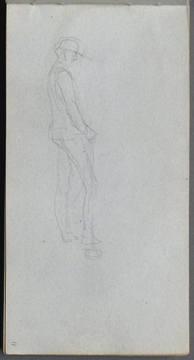Szkicownik, strona 11: Figura w profilu. autorstwa Jean Louis Ernest Meissonier