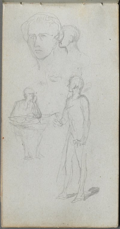 Szkicownik, strona 12: Wiele figur. autorstwa Jean Louis Ernest Meissonier