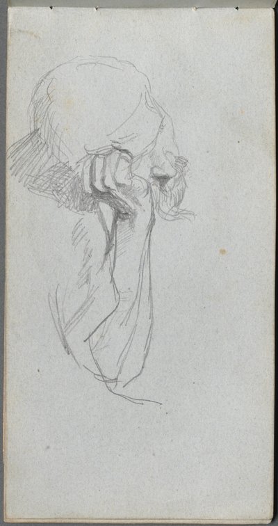 Szkicownik, strona 16: Figura melancholii . autorstwa Jean Louis Ernest Meissonier