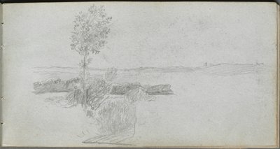 Szkicownik, strona 28: Studium krajobrazu autorstwa Ernest Meissonier