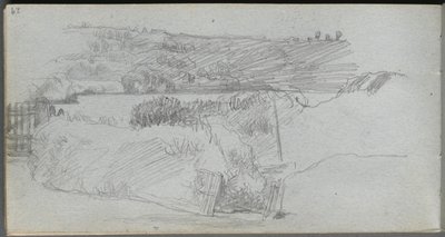 Szkicownik, strona 29: Studium krajobrazu. autorstwa Jean Louis Ernest Meissonier