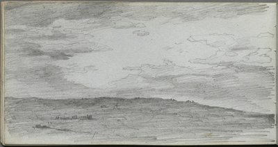 Szkicownik, strona 34: Studium krajobrazu. autorstwa Jean Louis Ernest Meissonier