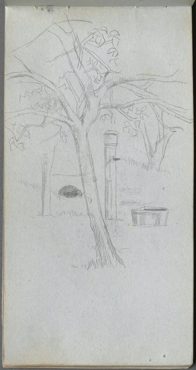 Szkicownik, strona 36: Studium drzewa autorstwa Ernest Meissonier
