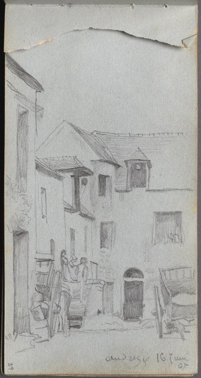 Szkicownik, strona 39: Scena uliczna. autorstwa Jean Louis Ernest Meissonier