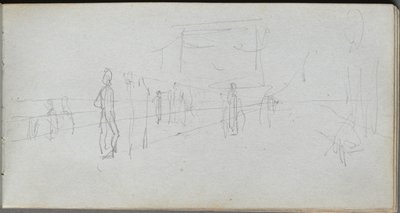 Szkicownik, strona 40: Studium perspektywy autorstwa Ernest Meissonier