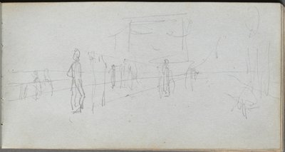 Szkicownik, strona 40: Studium perspektywiczne. autorstwa Jean Louis Ernest Meissonier