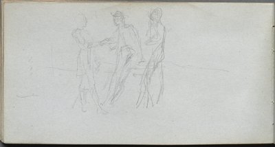 Szkicownik, strona 42: Trzy postacie. autorstwa Jean Louis Ernest Meissonier