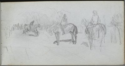 Szkicownik, strona 52: Badanie figur . autorstwa Jean Louis Ernest Meissonier