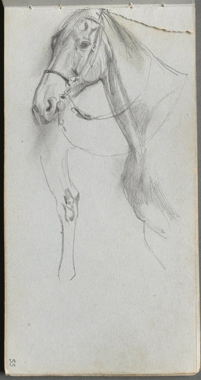Szkicownik, strona 55: Nauka o koniu. autorstwa Jean Louis Ernest Meissonier