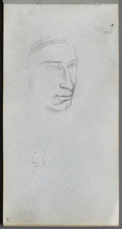 Szkicownik, strona 61: Twarz, 34 widok profilu. autorstwa Jean Louis Ernest Meissonier
