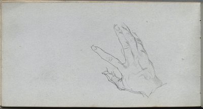 Szkicownik, strona 68: Studium ręki autorstwa Ernest Meissonier