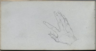 Szkicownik, strona 68: Studium ręki. autorstwa Jean Louis Ernest Meissonier