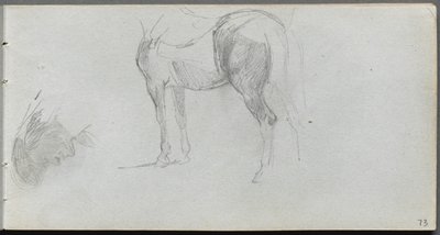 Szkicownik, s. 73: Studium konia, profil autorstwa Ernest Meissonier