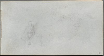 Szkicownik, strona 77: Studium postaci. autorstwa Jean Louis Ernest Meissonier