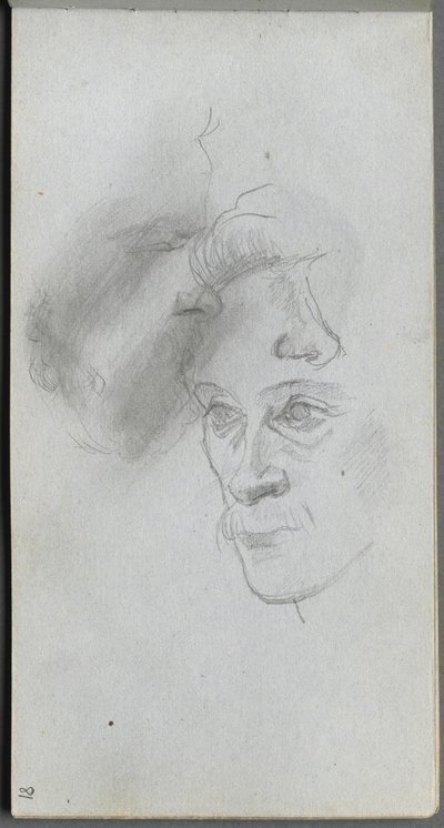Szkicownik, strona 81: Studium twarzy. autorstwa Jean Louis Ernest Meissonier