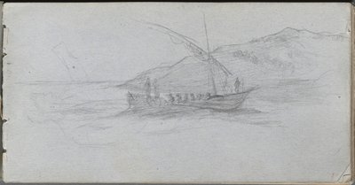 Szkicownik, strona 88: Pejzaż morski i postać. autorstwa Jean Louis Ernest Meissonier