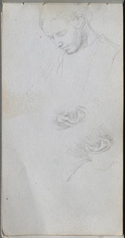 Szkicownik, strona 96: Studium twarzy, uszy autorstwa Ernest Meissonier