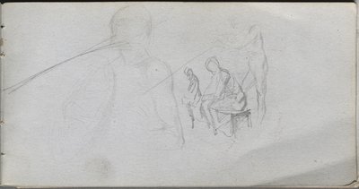 Szkicownik, strona 98: Studium postaci. autorstwa Jean Louis Ernest Meissonier