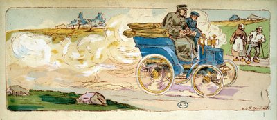 Paris-Bordeaux: Panie Levassor mamy 4 CV Panhard & Levassor autorstwa Ernest Montaut