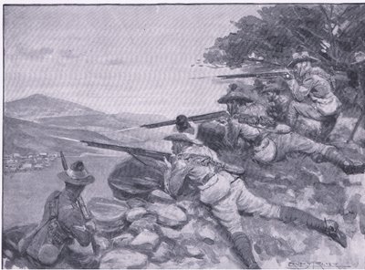 Dając im szansę, z książki After Pretoria: The Guerilla War wydanej przez Harmsworth Bros Limited, 1901 autorstwa Ernest Prater