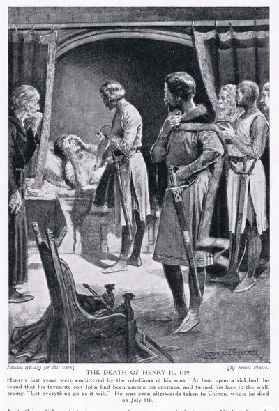 Śmierć Henryka II AD1189, 1920 autorstwa Ernest Prater
