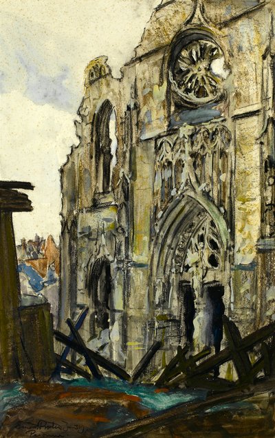 Peronne, 3.1.1919 (kredka i gwasz na papierze) autorstwa Ernest Procter