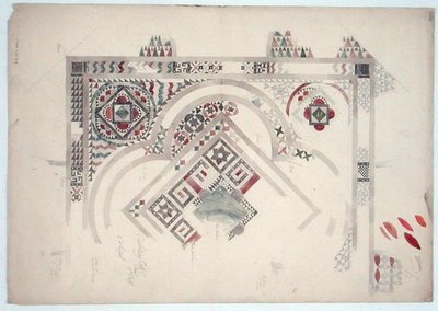 Studium części podłogi w katedrze w Canterbury autorstwa Ernest William Gimson
