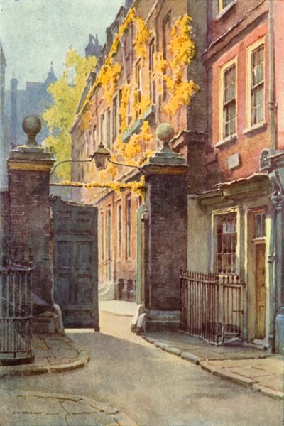 Amen Corner, Paternoster Row (kolor lito) autorstwa Ernest William Haslehust