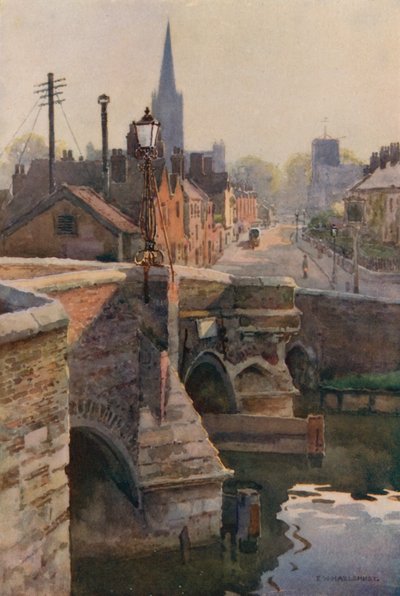 Most Biskupi, Norwich (kolor lito) autorstwa Ernest William Haslehust