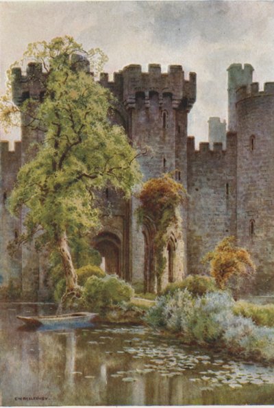 Zamek Bodiam (kolor lito) autorstwa Ernest William Haslehust