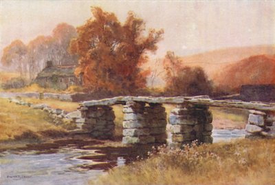 Clapper Bridge, Postbridge (kolor lito) autorstwa Ernest William Haslehust