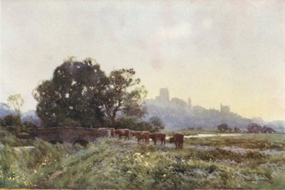 Dorchester from the Meadows (kolor lito) autorstwa Ernest William Haslehust