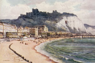 Zamek Dover i Marine Parade (kolor lito) autorstwa Ernest William Haslehust