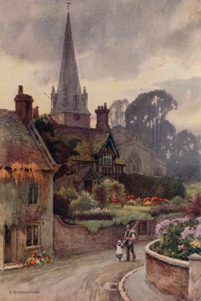 Edwinstowe (kolor lito) autorstwa Ernest William Haslehust