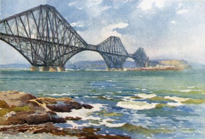 Forth Bridge i Coast of Fife (kolor lito) autorstwa Ernest William Haslehust