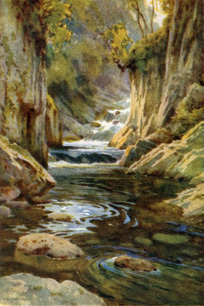 Glen Finglas lub Finlas (kolor litho) autorstwa Ernest William Haslehust