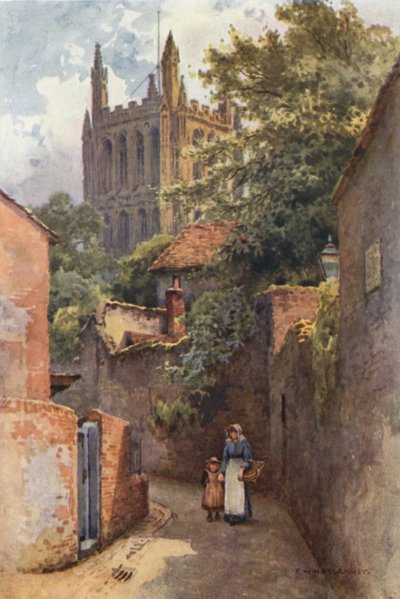 Gwynne Street od miejsca urodzenia Nell Gwynne (kolor lito) autorstwa Ernest William Haslehust