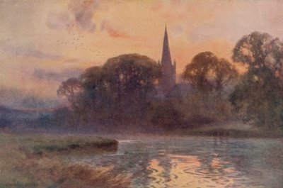 Kościół Świętej Trójcy, Stratford-on-Avon (kolor lito) autorstwa Ernest William Haslehust