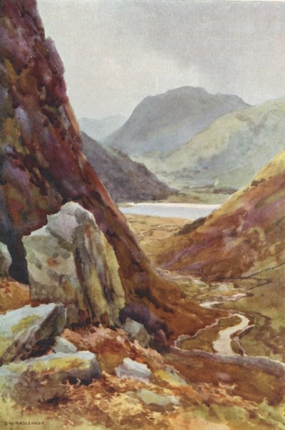 Przełęcz Kirkstone i Brothers Water (kolor lito) autorstwa Ernest William Haslehust