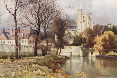 Maidstone, Kościół Wszystkich Świętych i Pałac (kolor lito) autorstwa Ernest William Haslehust