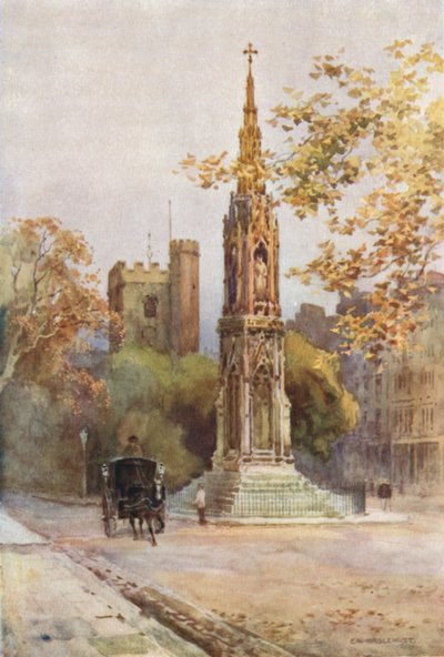 Pomnik Męczenników i St. Giles (kolor lito) autorstwa Ernest William Haslehust