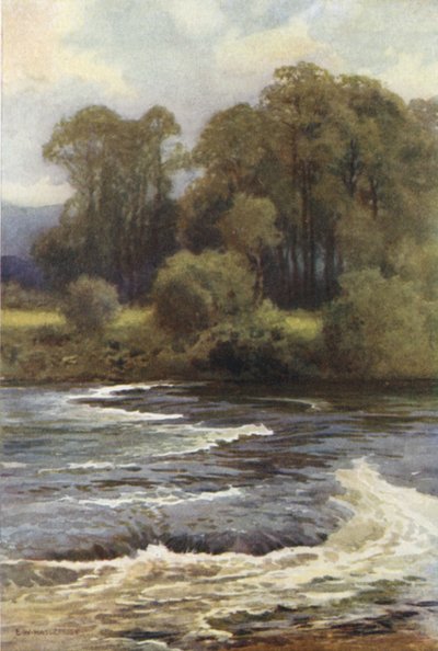 Wodospady Monnington (kolor lito) autorstwa Ernest William Haslehust