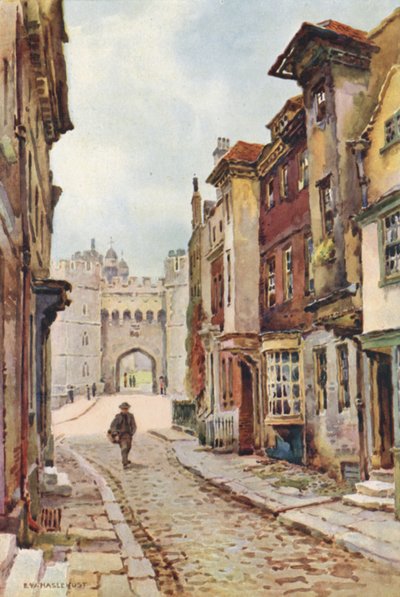 Dom Nell Gwyn i Brama Henryka VIII (kolor lito) autorstwa Ernest William Haslehust
