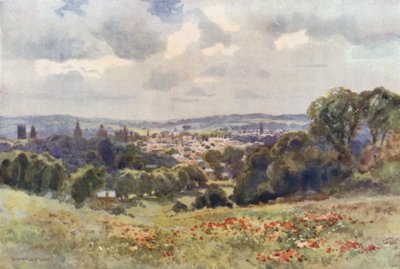 Oxford z Headington Hill (kolor lito) autorstwa Ernest William Haslehust