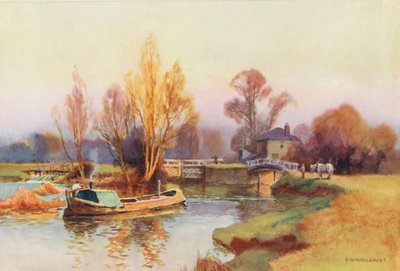 Tamiza: Śluza Abingdon (kolorowa litografia) autorstwa Ernest William Haslehust
