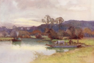 Tamiza: Widok na Nuneham Woods (kolorowa litografia) autorstwa Ernest William Haslehust