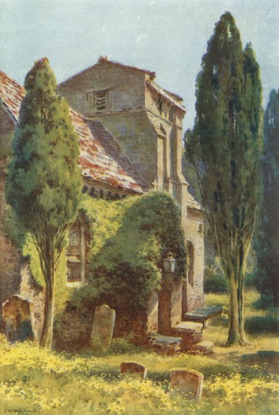 Kościół Studland (kolor lito) autorstwa Ernest William Haslehust