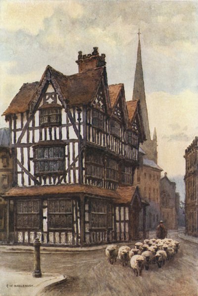 The Black-and-White House, High Town (colour litho)   1398876   pl       polish Successfully Translated  Original: Subduing the Mad Mullah, illustration from Flying Memories by John Hamilton Translat: Subduing the Mad Mullah, illustration from 