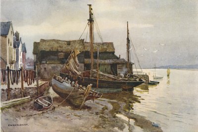 Exe w Topsham (kolor lito) autorstwa Ernest William Haslehust